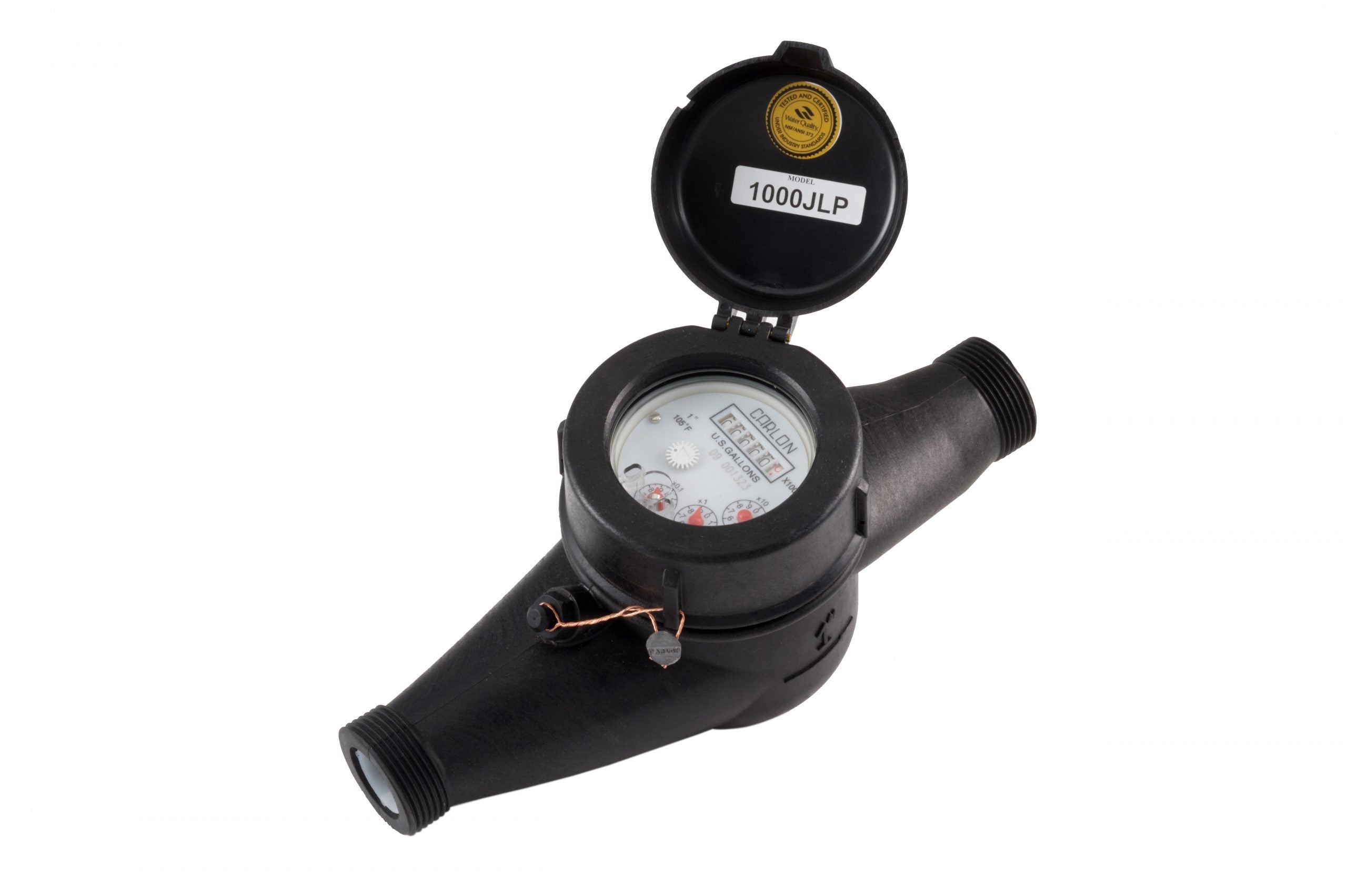 1" FLOW METER - PLASTIC - 1 PULSE/GALLON - 0.75 - 50 GPM
