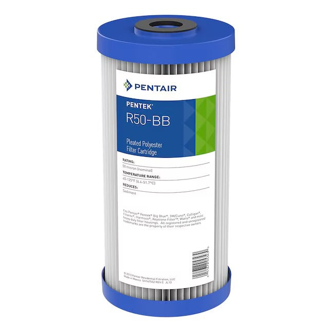 R50BB PLEATED 50 MICRON CARTRIDGE - 4" X 10" BB SHORT 8/CASE