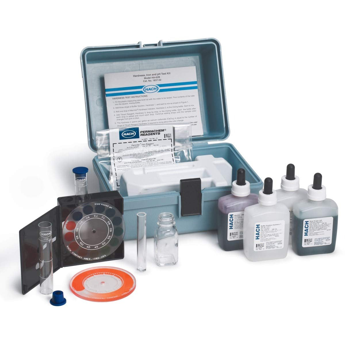 HA-62B HARDNESS, IRON, pH TEST KIT