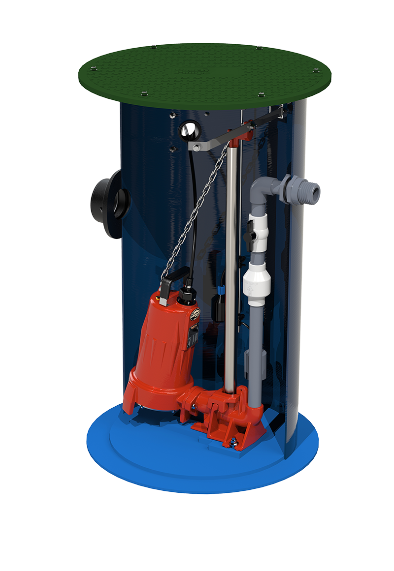 2 HP LIBERTY SIMPLEX GRINDER PUMP PACKAGE 230V MANUAL, 24" X 48" BASIN