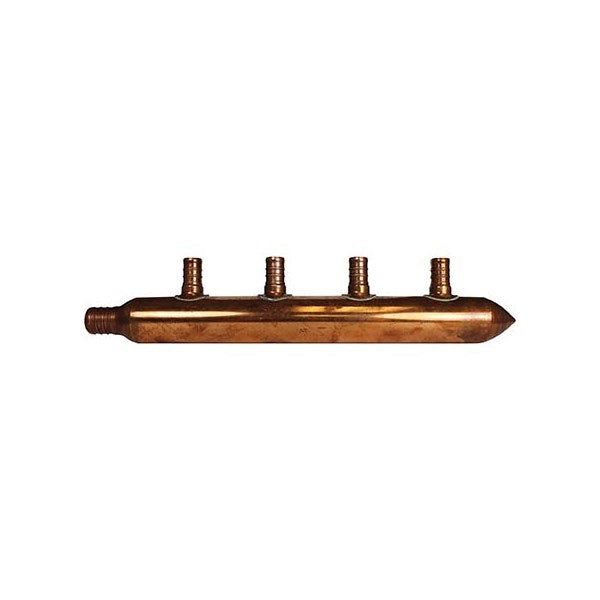 PEX MANIFOLD - 3/4" INLET X (4)1/2" OUTLET - NO-LEAD COPPER (25/BOX)