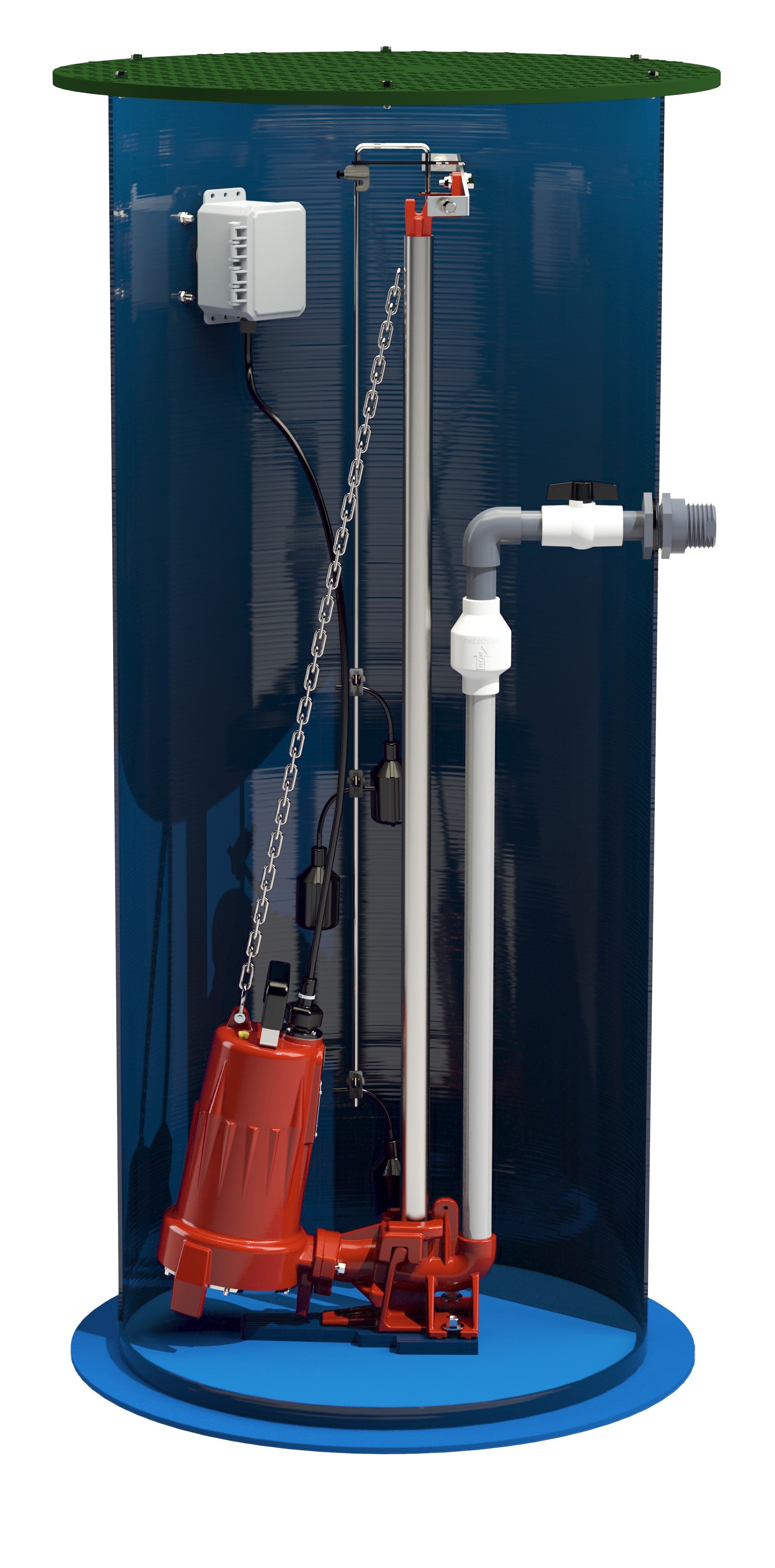 3048 2 HP LIBERTY SIMPLEX GRINDER PUMP PACKAGE 230V 1PH MANUAL, 30" X 48" BASIN