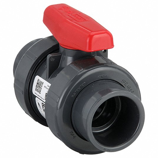 1.5" SPEARS PVC TRU-UNION SLIP X THREAD BALL VALVE SCD 80