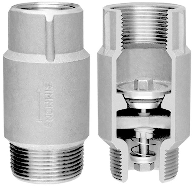 1.25" X 1" SIMMONS STAINLESS SUBMERSIBLE CHECK
