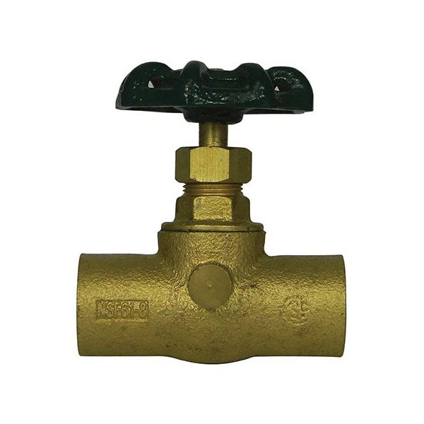 3/4" SWEAT NO-LEAD BRASS STOP VALVE w/DRAIN