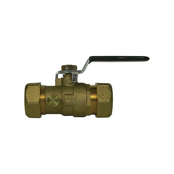 1/2" NO-LEAD BRASS COMPRESSION BALL VALVE w/DRAIN