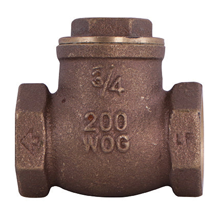 4" NO-LEAD THREADED BRASS SWING CHECK VALVE
