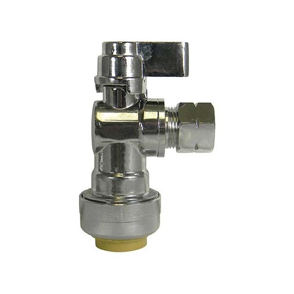 1/2" X 3/8" OD NO-LEAD PUSH-FIT ANGLE QT STOP