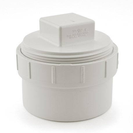 4" DWV SCD40 PVC FITTING CLEANOUT ADAPTER W/ PLUG