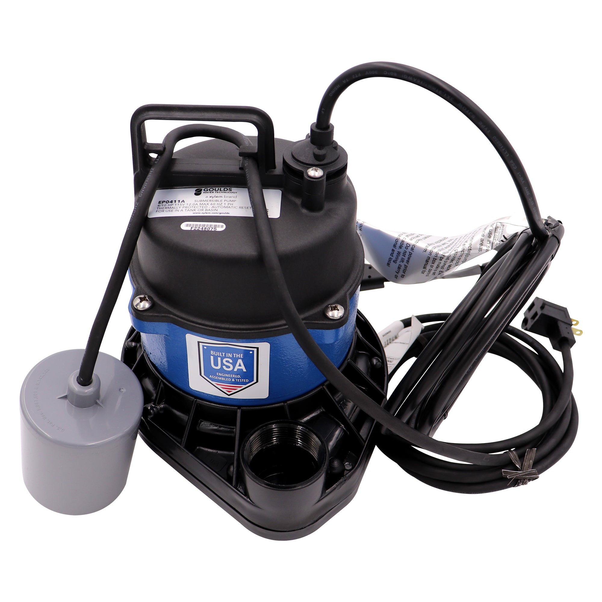 EP0411AC GOULDS 4/10 HP EFFLUENT PUMP 115V AUTO 20' CORD