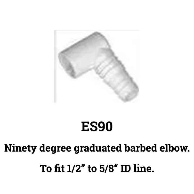 ES90 BARBED ELBOW FOR AIR GAP