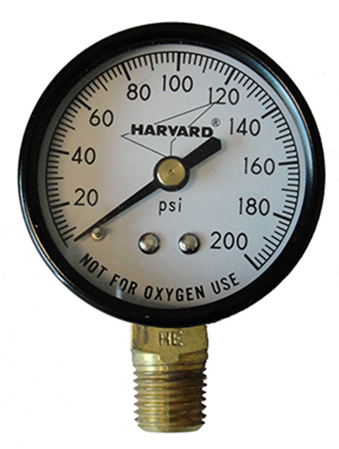1/4" X 2.5" 200# NO-LEAD LIQUID FILL GAUGE