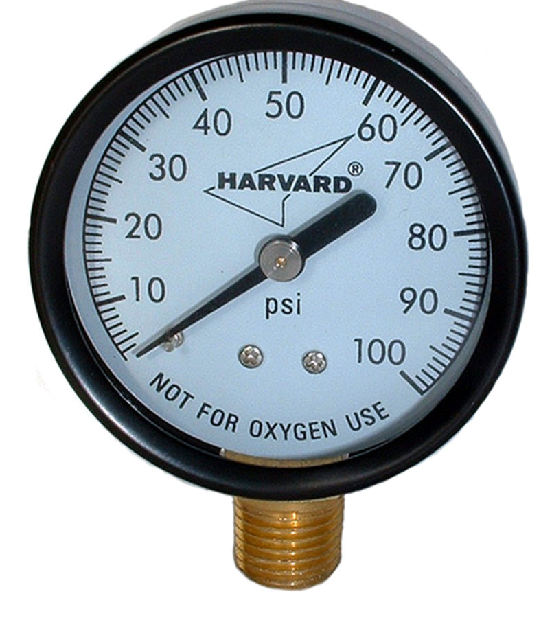PRESSURE GAUGE - 0-100# 1/4" X 2" BACK MOUNT - PLASTIC