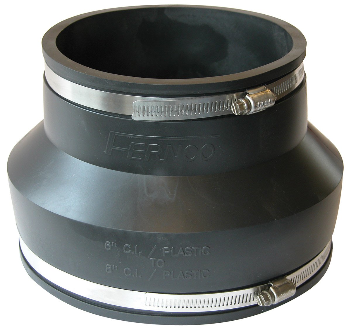 8" X 6" FERNCO COUPLING - BLACK - 8/BOX