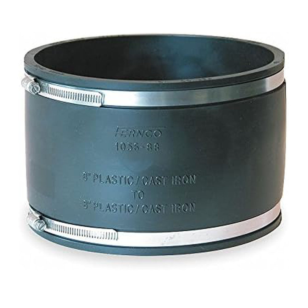 8" FERNCO COUPLING - BLACK- 6/BOX