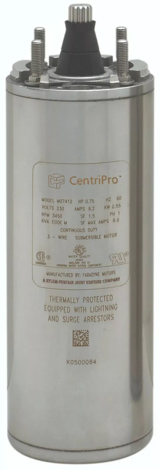 GOULDS MOTOR 1 HP 3W 230V SINGLE PHASE