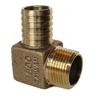 1" BRASS IMPORT COMBO ELBOW - NO-LEAD