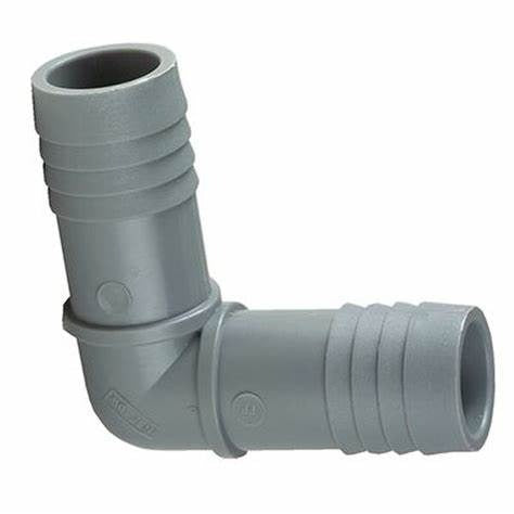 1" POLY/PVC INSERT ELBOW (LIGHT GRAY