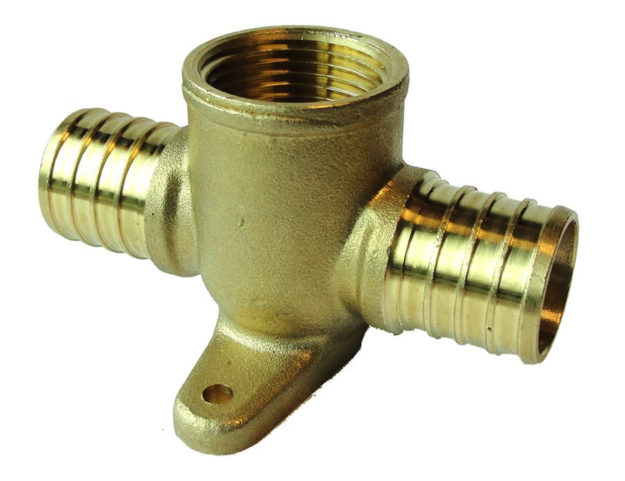 1" X 1" X 3/4" PEX X PEX X FPT DROP EAR TEE - NO-LEAD BRASS