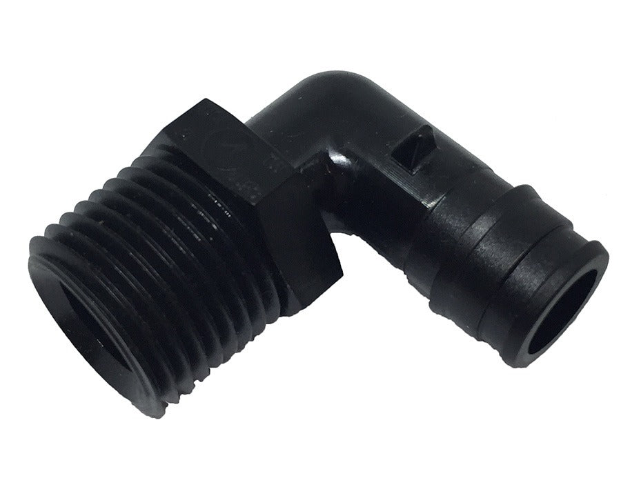 1/2IN CE PEX MALE 90 ELBOW - BLACK PLASTIC (25/BOX)