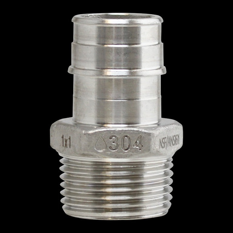 3/4IN X 1IN COLD EXPANSION PEX MALE ADAPTER - STAINLESS (25/BOX)