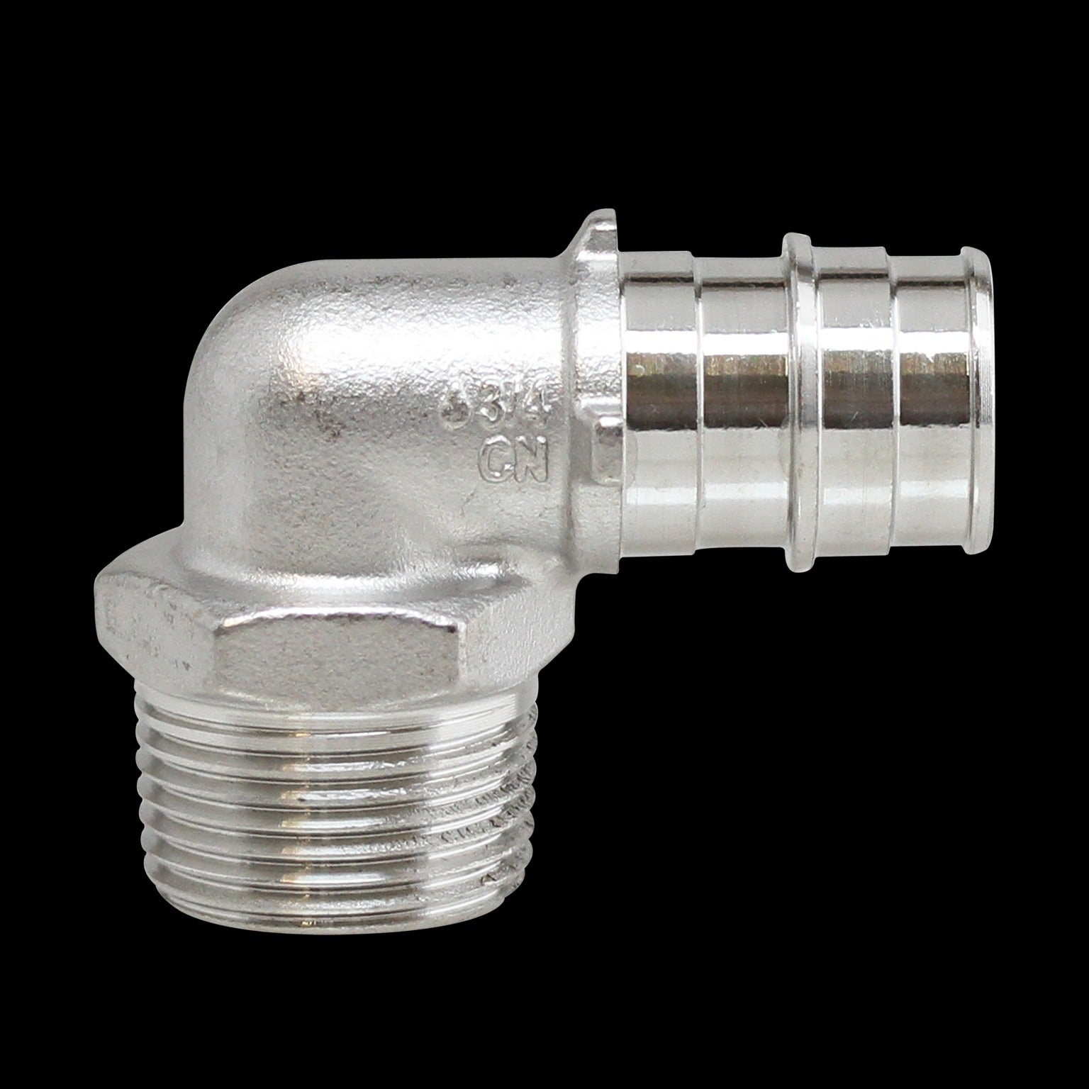 3/4IN COLD EXPANSION PEX MALE 90 ELBOW - STAINLESS (25/BOX)