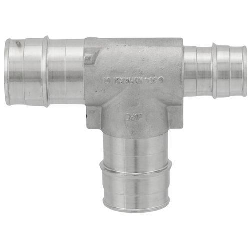 1IN X 3/4IN X 1IN COLD EXPANSION PEX REDUCING TEE - STAINLESS (25/BOX)