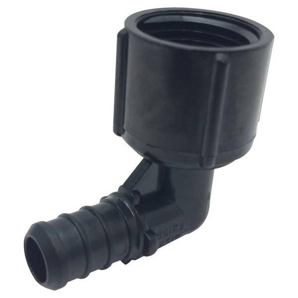 1/2" PEX FEMALE 90 ELBOW - BLACK PLASTIC        (25/BOX)