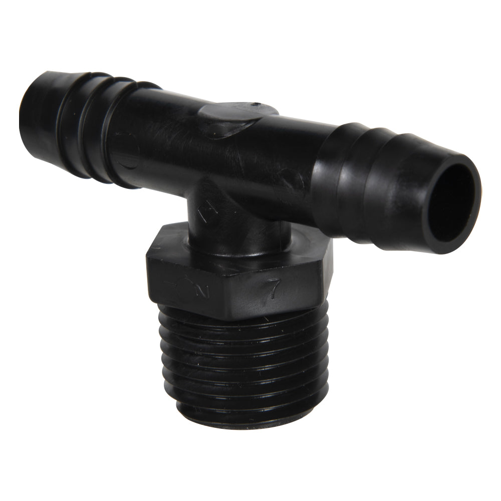 1/2" PEX X 1/2" MPT TEE - BLACK PLASTIC        (10/BOX)