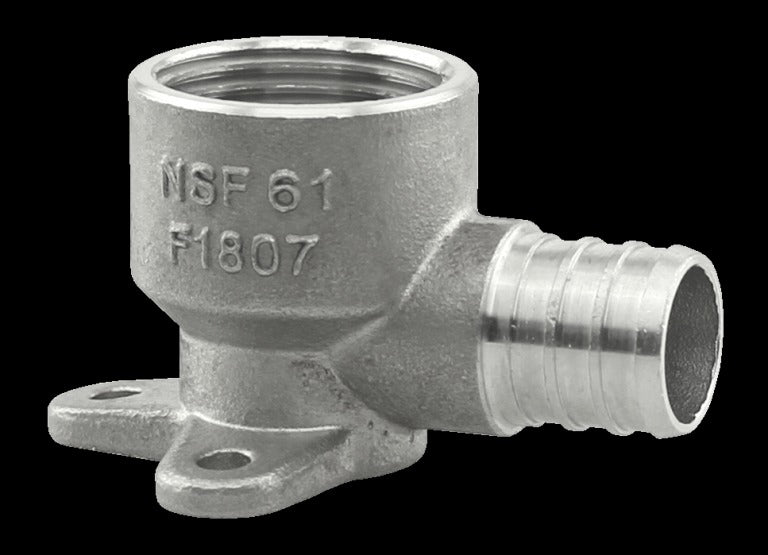 3/4" PEX DROP EAR ELBOW - STAINLESS (25/BOX)