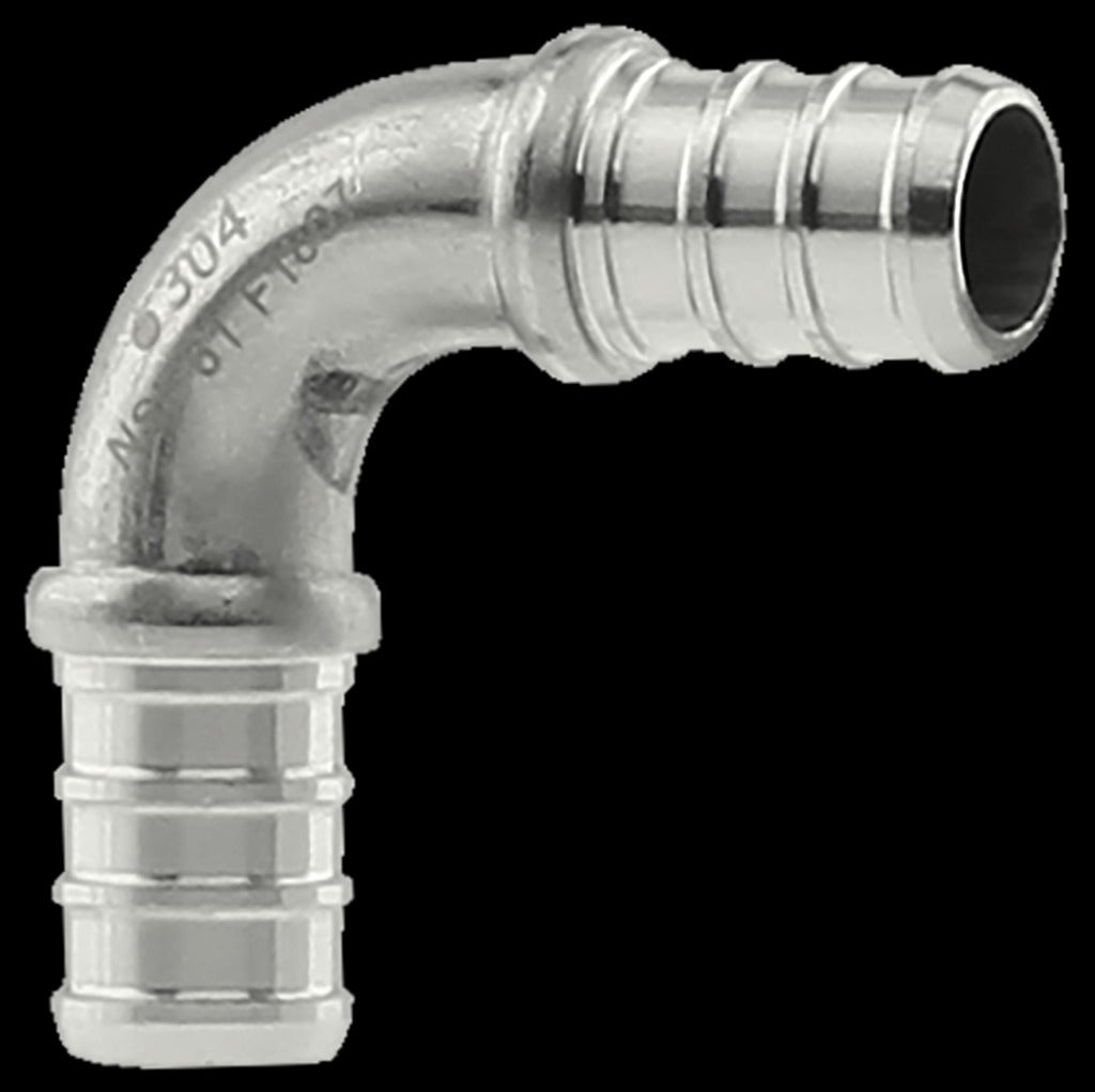 1" PEX 90 ELBOW - STAINLESS (25/BOX)