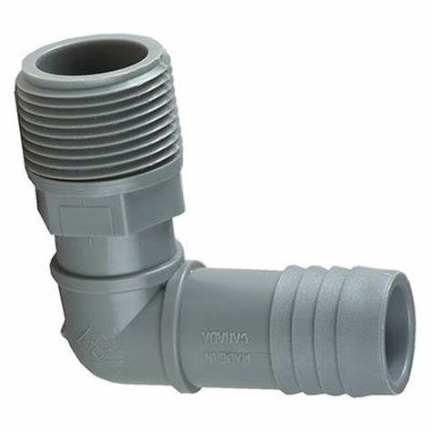 1" POLY/PVC INSERT X MPT COMBO 90 (LIGHT GRAY)