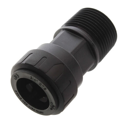 3/4" JG CTS X 1" NPT MALE CONNECTOR - BLACK