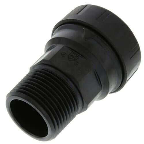 1" JG CTS X 1" NPT MALE CONNECTOR - BLACK