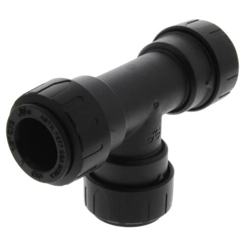 1/2" JG CTS UNION TEE - BLACK