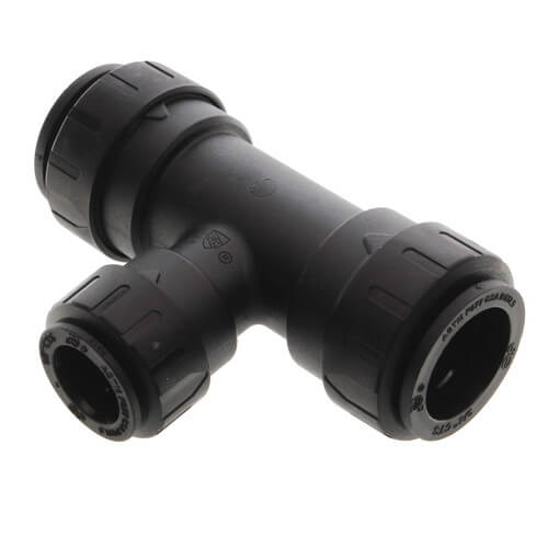 3/4" X 3/4" X 1/2" JG CTS TEE - BLACK