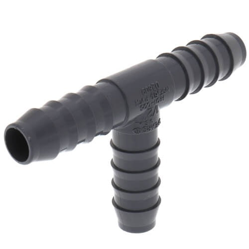 1/2" POLY/PVC INSERT TEE (GRAY)