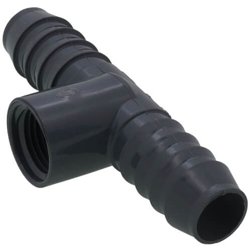 3/4" X 3/4" X 1/2" FPT POLY/PVC INSERT TEE (GRAY)
