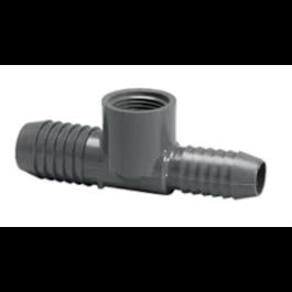 1" X 3/4" X 1/2" FPT POLY/PVC INSERT TEE (GRAY)