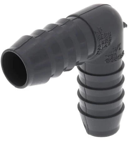 1/2" POLY/PVC INSERT ELBOW (GRAY)