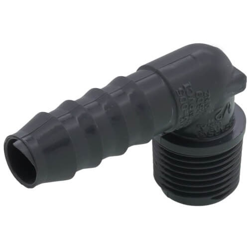 1/2" POLY/PVC INSERT X MPT COMBO ELBOW (GRAY)