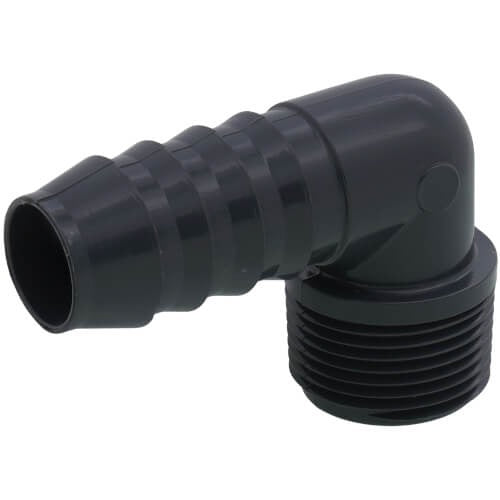 3/4" POLY/PVC INSERT X MPT COMBO ELBOW (GRAY)