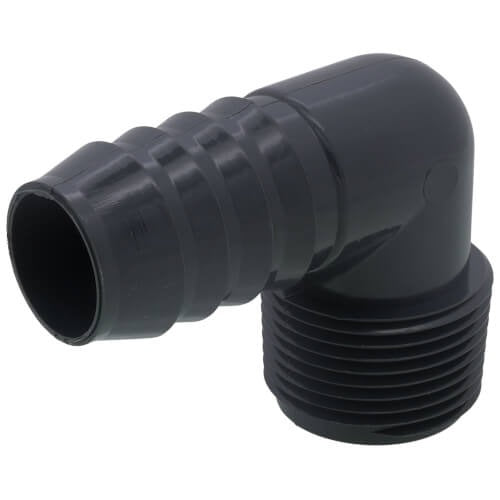 1" POLY/PVC INSERT X MPT COMBO ELBOW (GRAY)