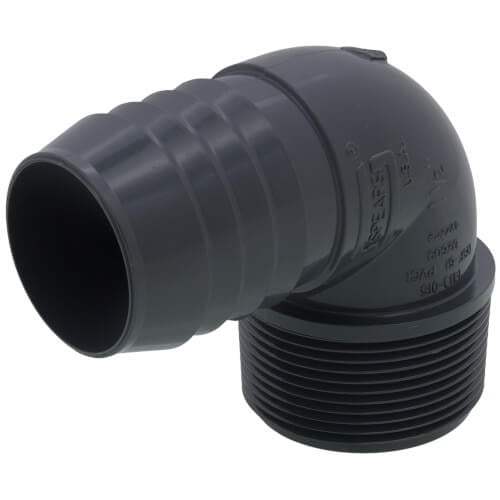 1.5" POLY/PVC INSERT X MPT COMBO ELBOW (GRAY)