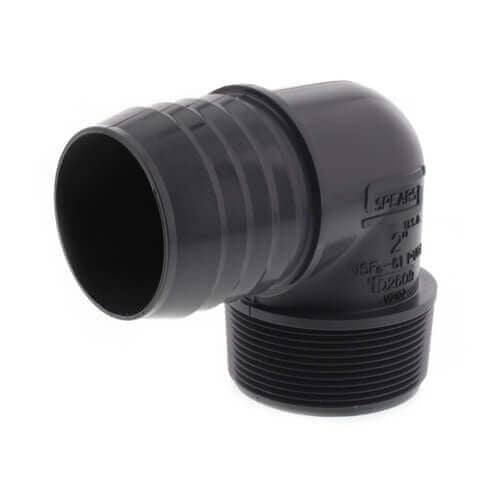 2" POLY/PVC INSERT X MPT COMBO ELBOW (GRAY)