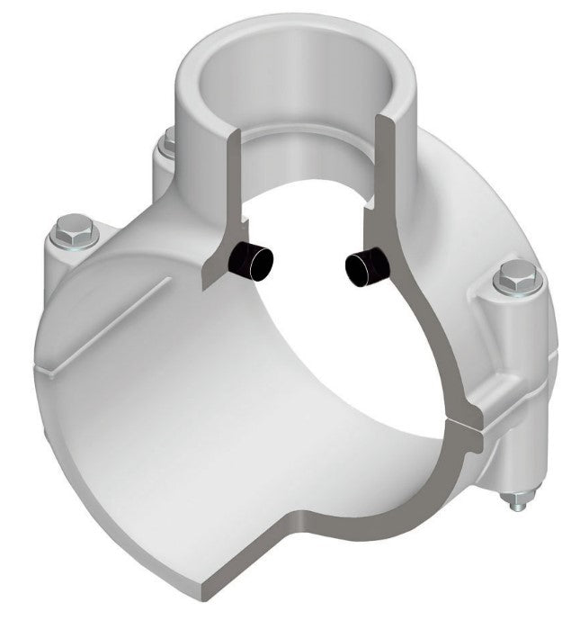 3X1-1/2 PVC CLAMP SADDLE SOC BUNA ZINC BOLT