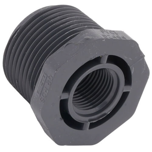 1" X 3/8" PVC TXT BUSHING SCD 80