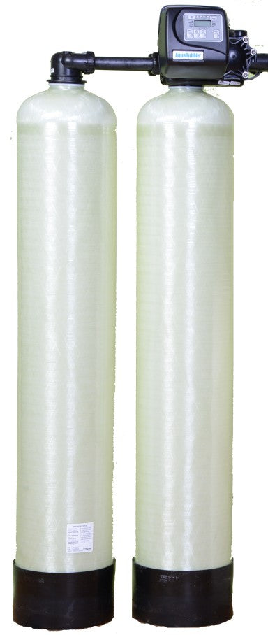 6AB75-FM-TT AQUABUBBLE TWIN TANK FINE MESH SOFTENER **LESS BRINE TANK**