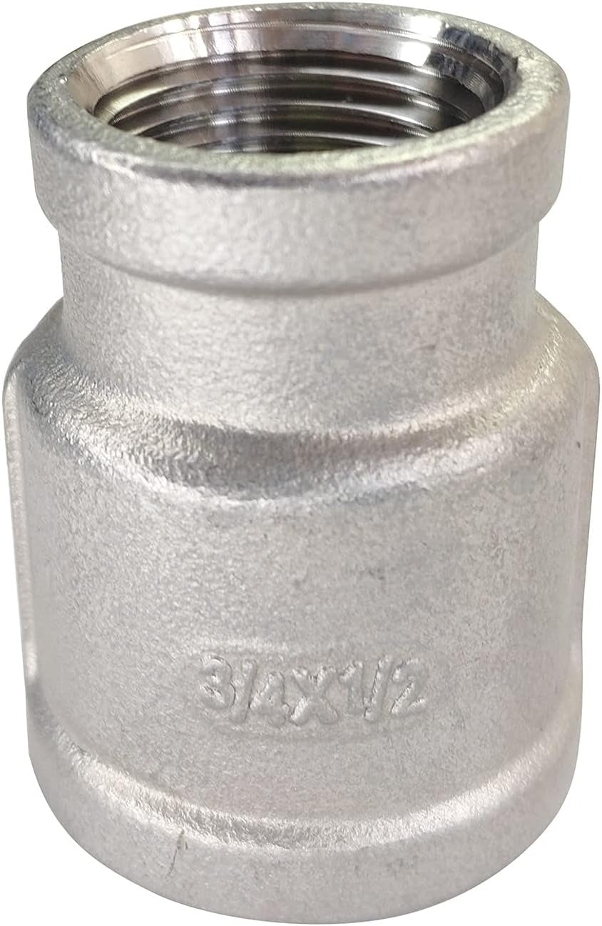 3/4" X 1/2" STAINLESS STEEL COUPLING - HEAVY PATTERN