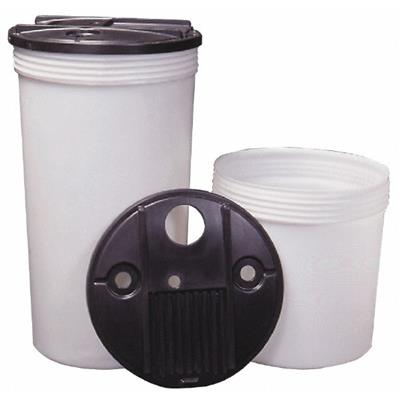 CHEM-TAINER 55 GALLON TAPERED CYLINDRICAL CHEMICAL TANK